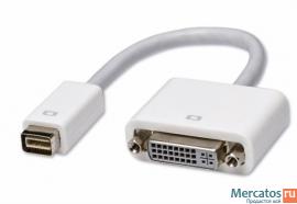 Переходники для MacBook, iMac mini DVI to VGA,mini DVI to DVI 3